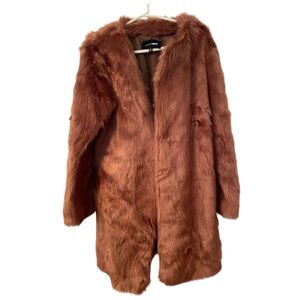Faux Fur oversized brown coat.